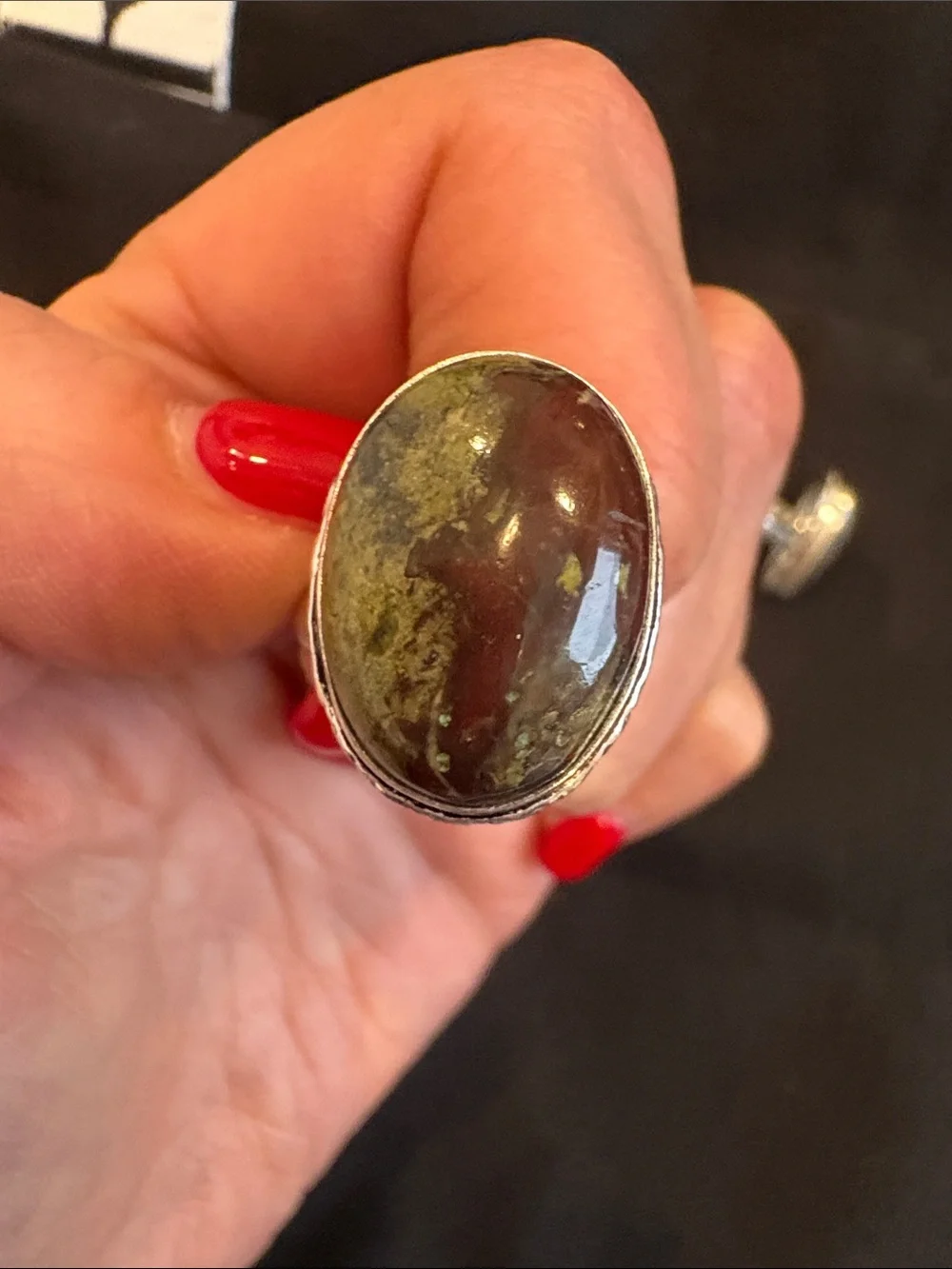 9 New Handcrafted Natural Multi-Stone Adjustable Cocktail Rings 925 Silver - Picture 9 of 13